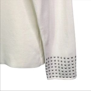 White House Black market square neck stud cuff sleeve sweater. NWOT